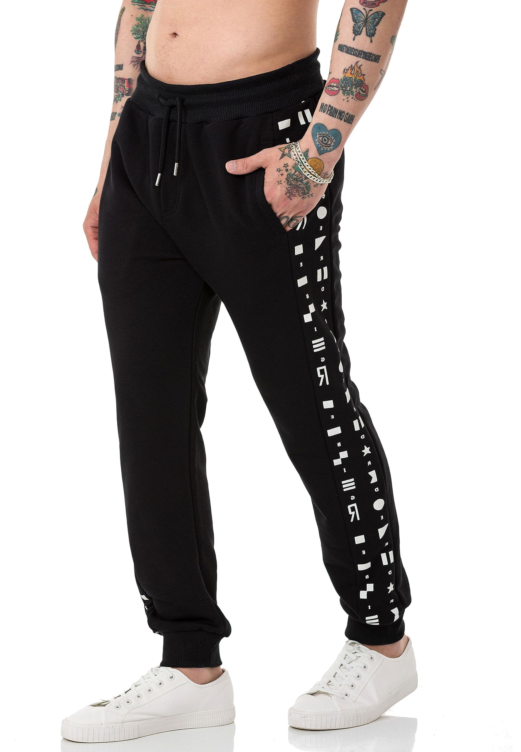 redbridge-jogginganzug-herren-muster-kapuzenjacke-hose-schwarz image 5
