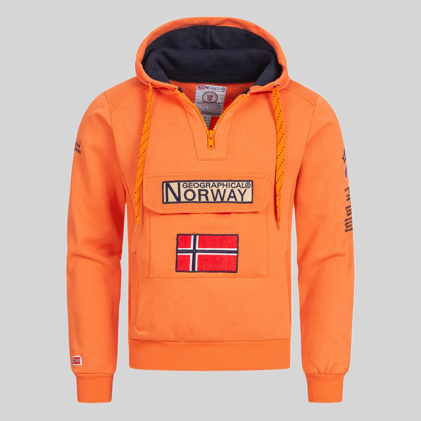 geographical-norway-gymclass-fluo-hoodie-orange-fluo-herren image 3
