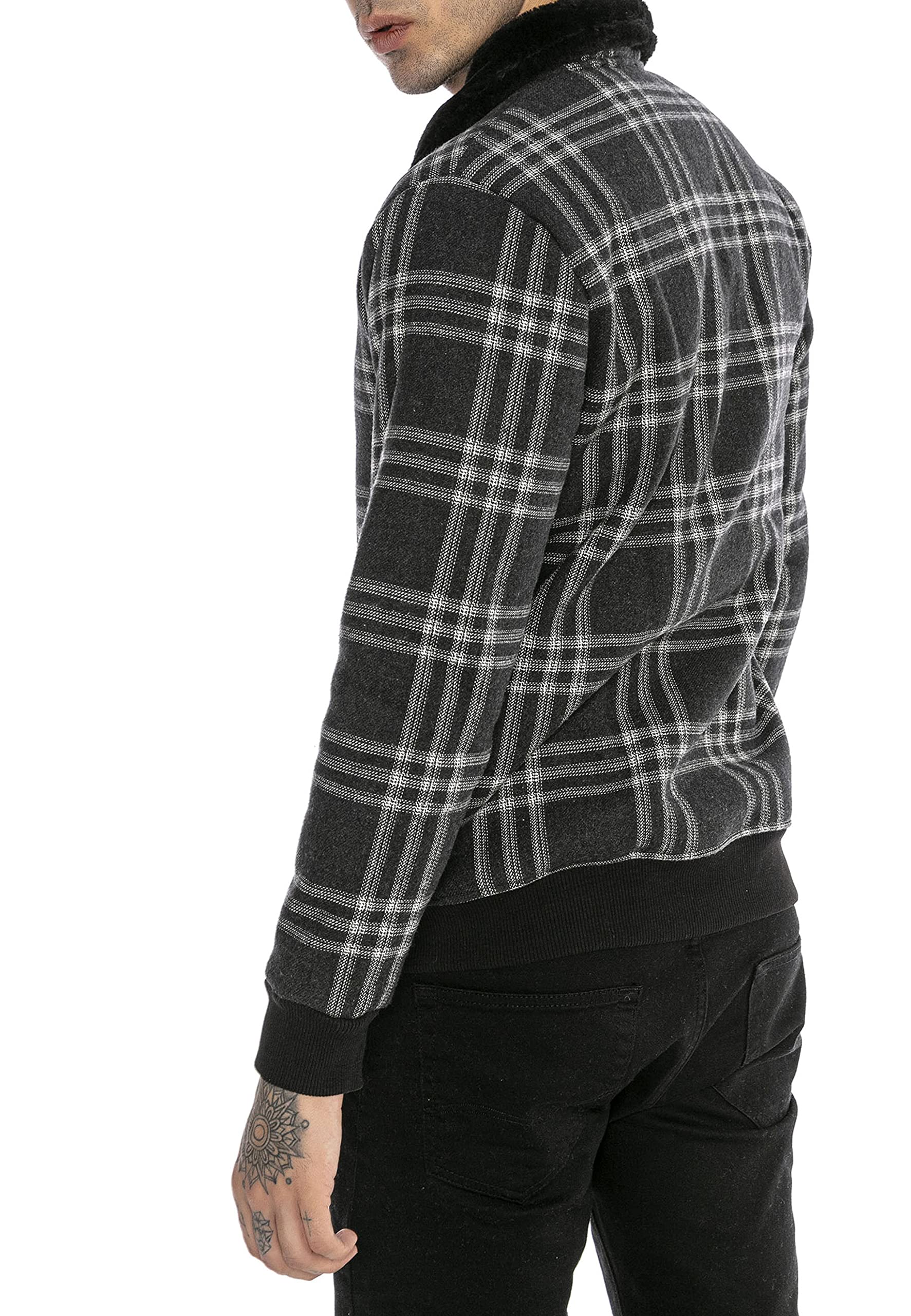 redbridge-m6123-karierte-herrenjacke-bergangsjacke-kunstfell image 6