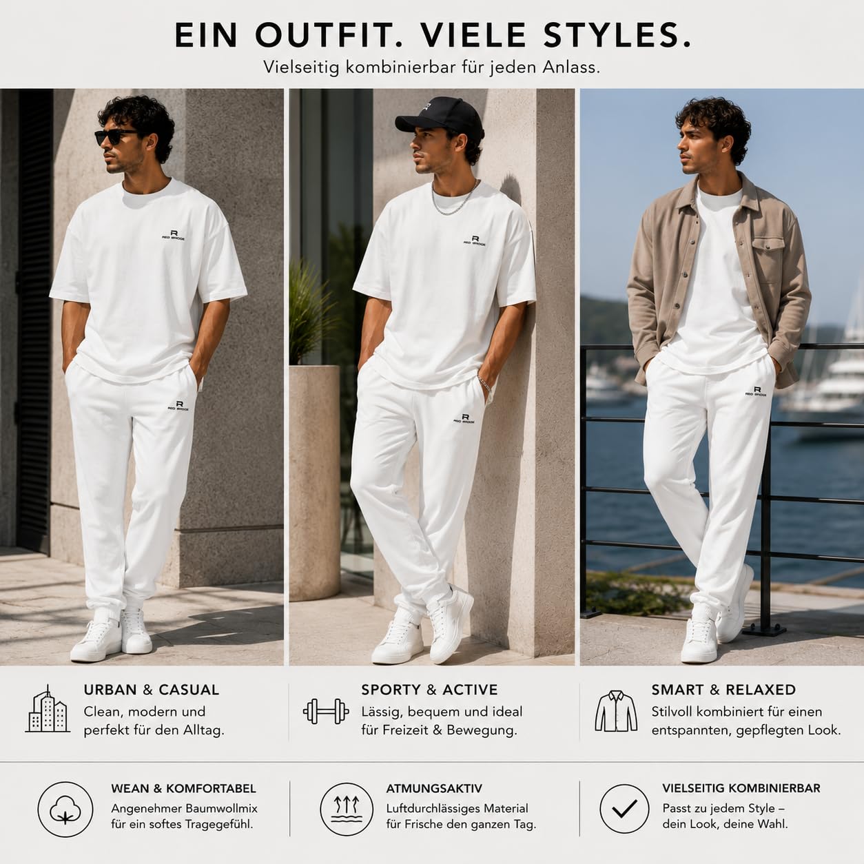 redbridge-jogginganzug-herren-set-schwarz-t-shirt-hose-basic image 3
