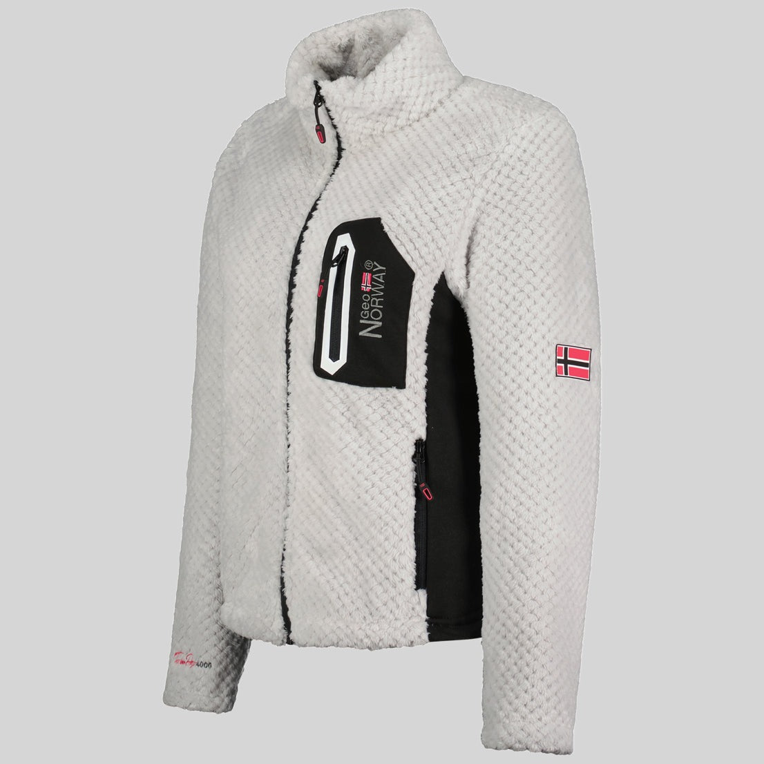 geographical-norway-thai-fleecejacke-damen-hellgrau-print image 3