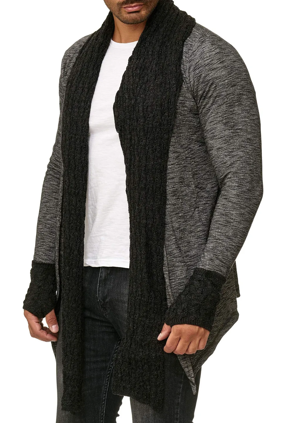 redbridge-cardigans-strickjacke-schalkragen-schwarz-s-melange image 1