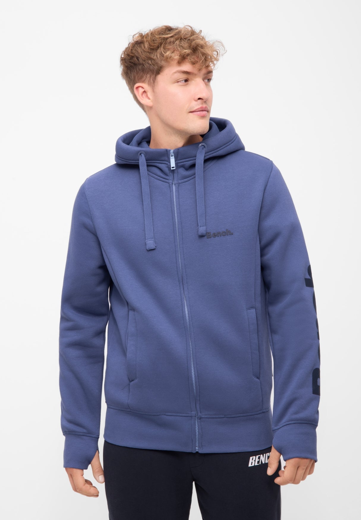 bench-maslow-zip-hoodie-herren-mid-blue-kapuze image 2
