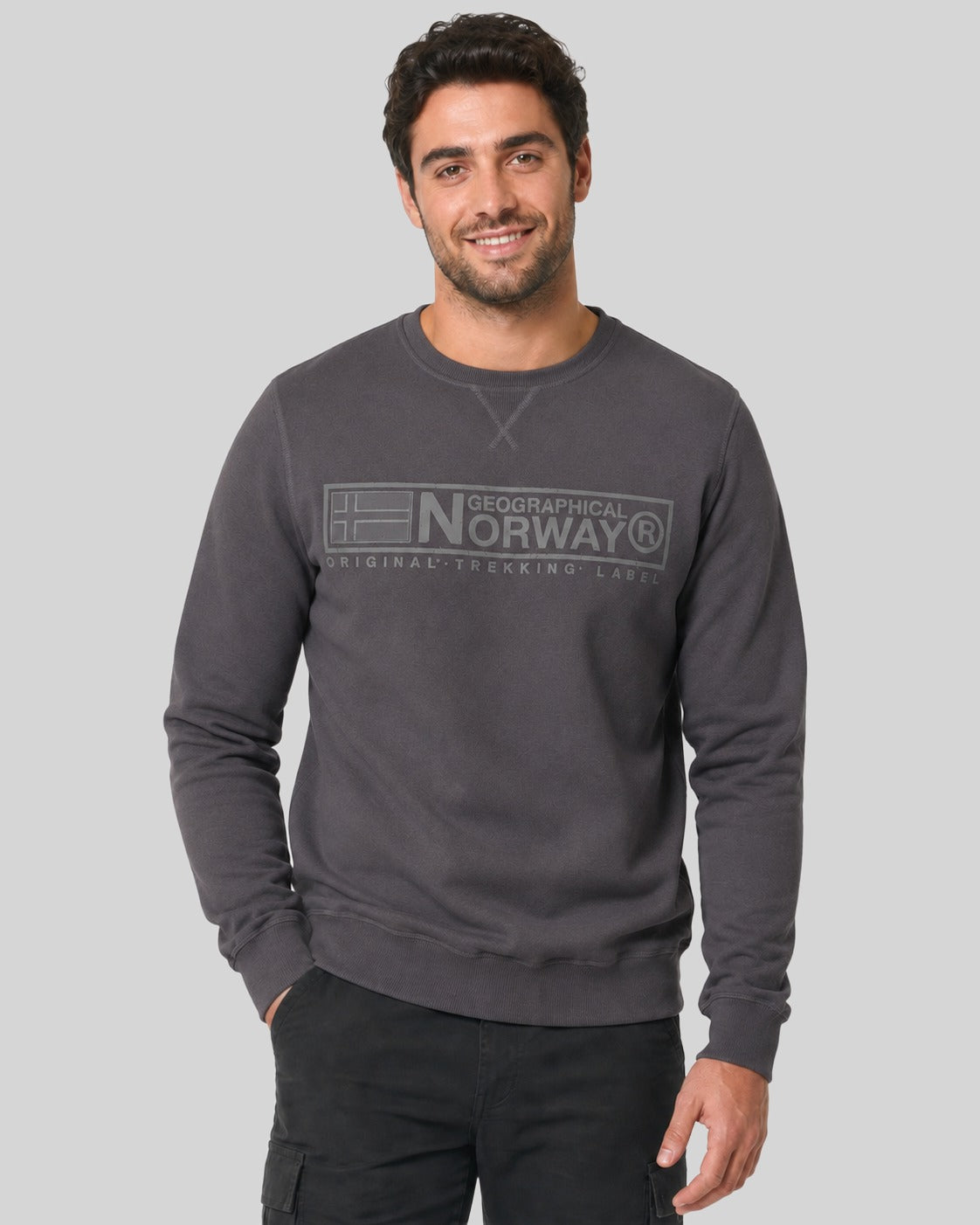 geographical-norway-gantoine-sweatshirt-herren-schwarz-l-mit-print image 5
