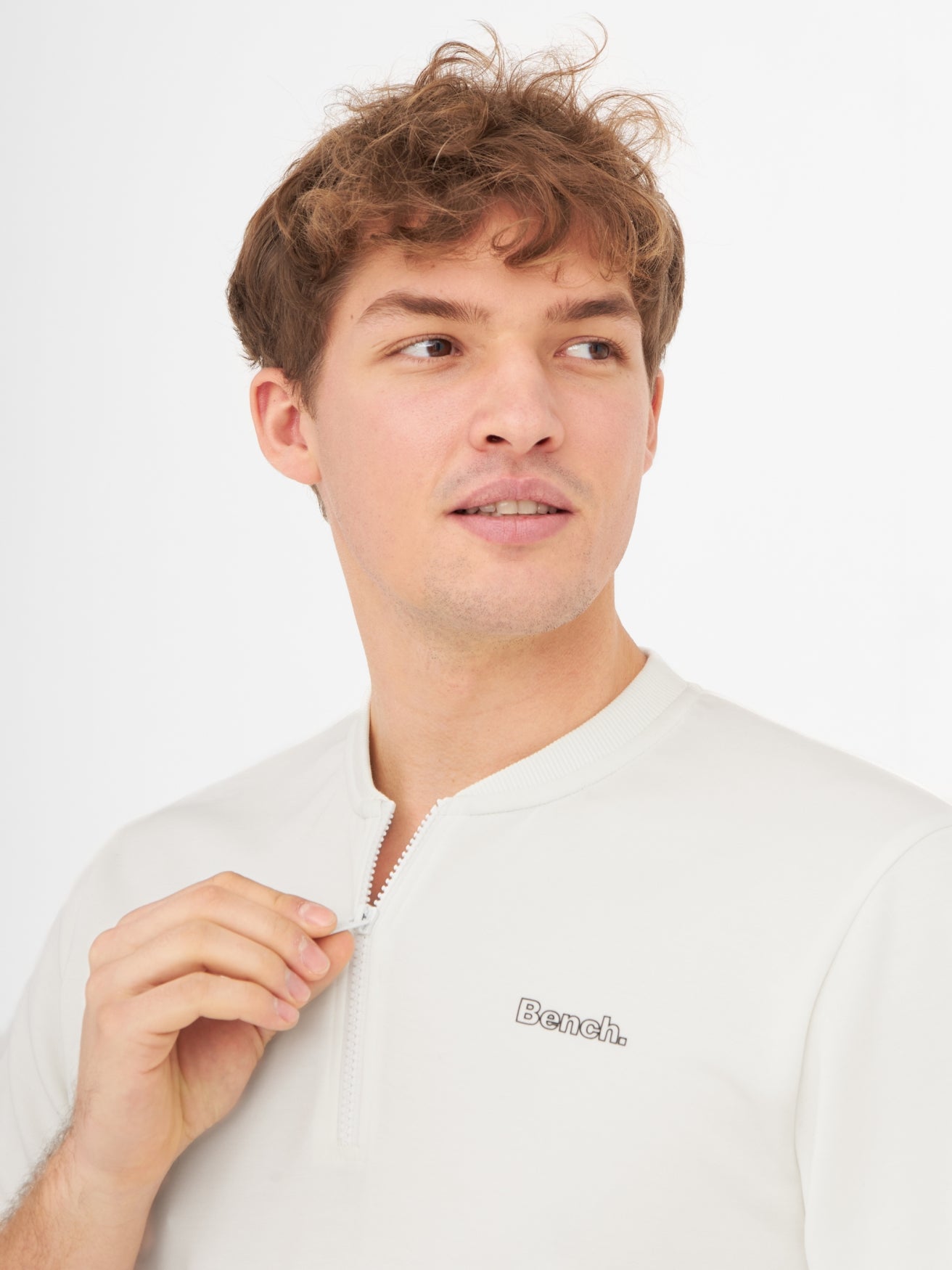 bench-livorno-t-shirt-herren-white-viertelzip-m image 4