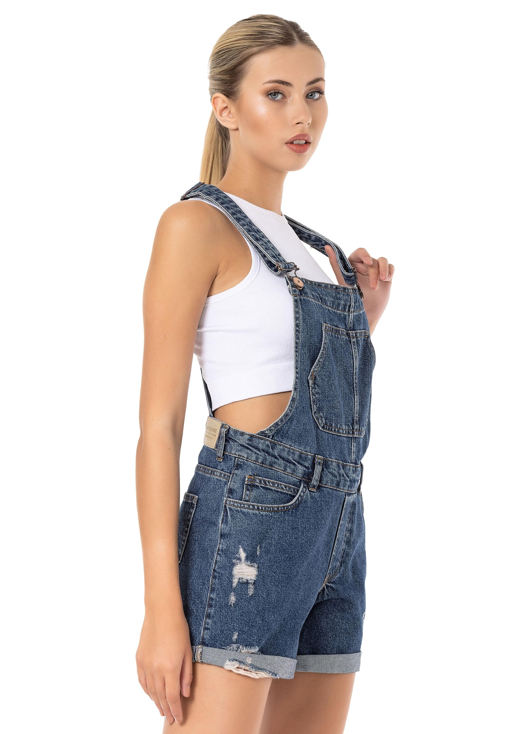 redbridge-hosen-latzhose-blau-30w-jeans-overall-stretch image 3