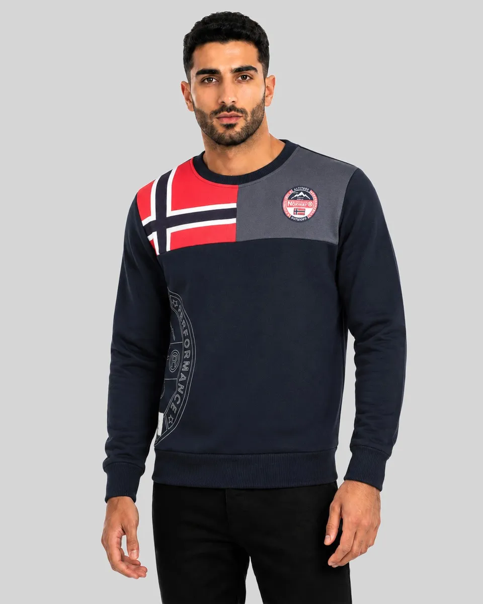 geographical-norway-g-round-sweatshirt-herren-marine-baumwolle image 1