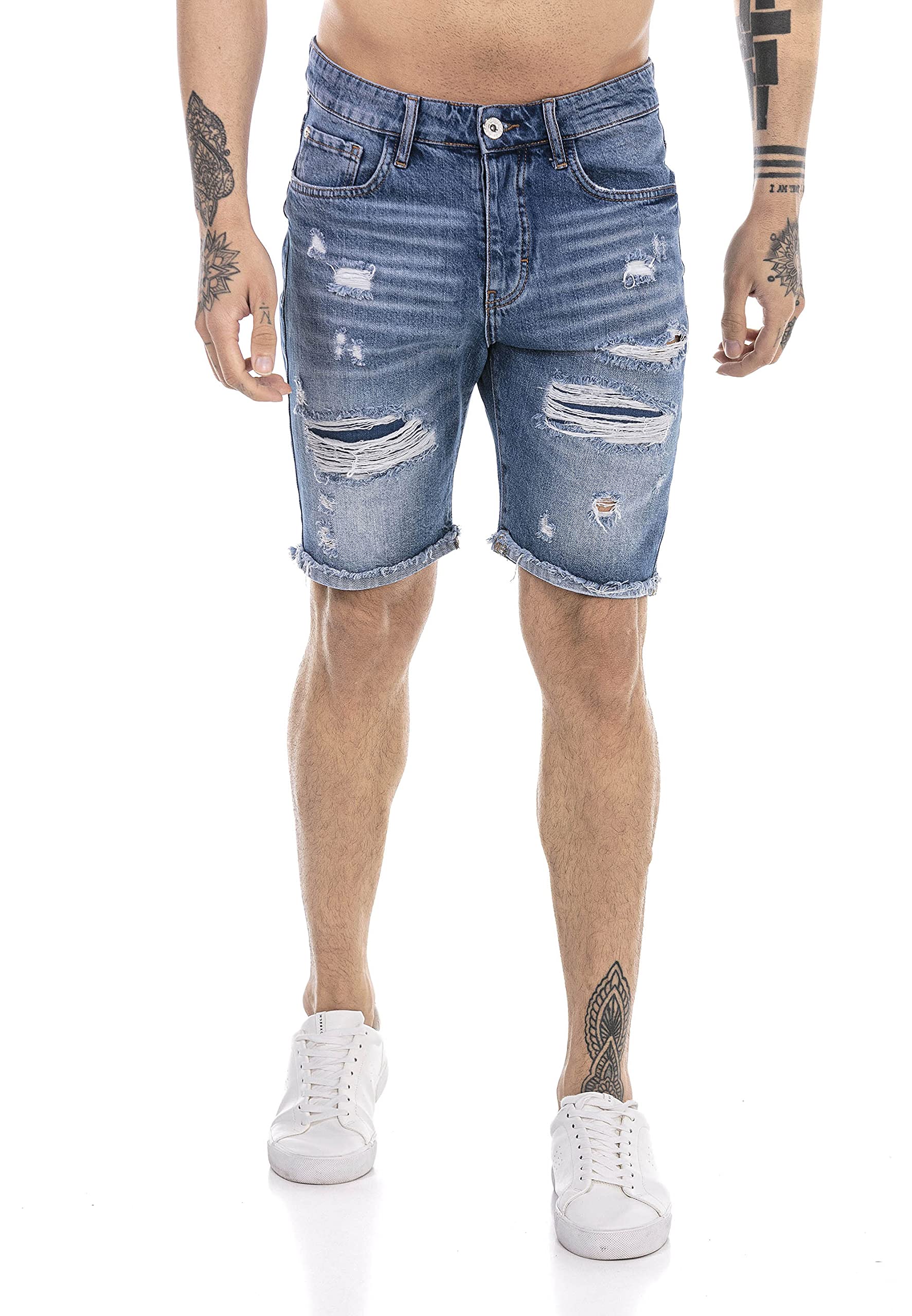 redbridge-shorts-jeans-shorts-denim-blau-baumwolle-destroyed image 1