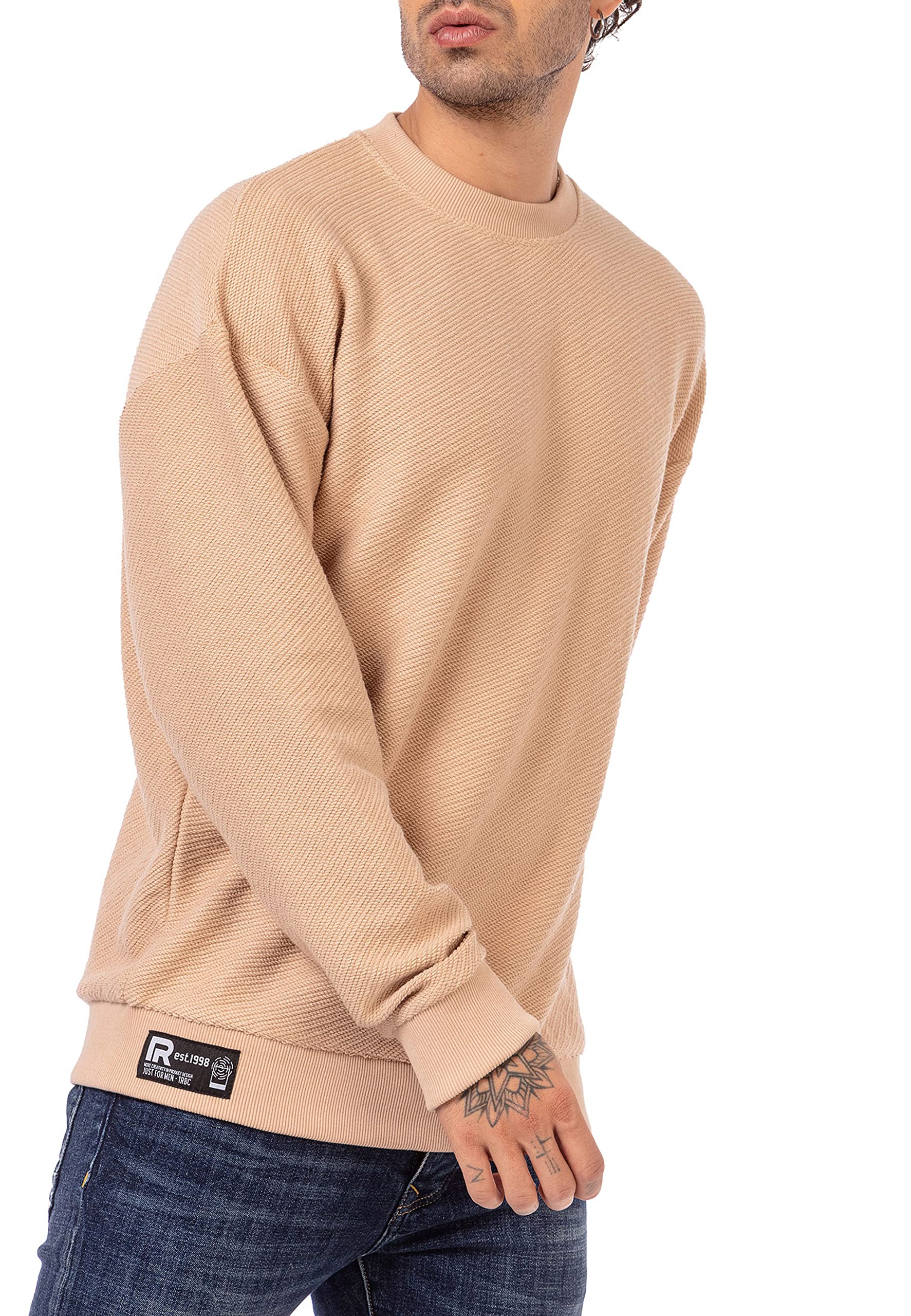 redbridge-strick-pullover-herren-rundhals-sweatshirt-grau image 3