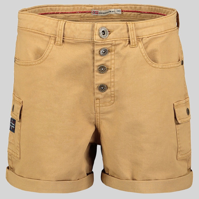 geographical-norway-polla-damen-bermuda-beige-baumwoll-stretch-shorts image 4