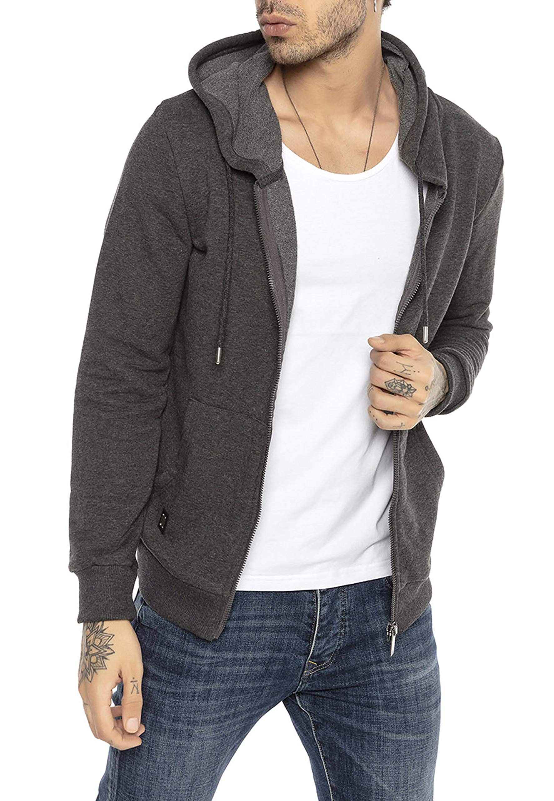 redbridge-cardigans-premium-basic-sweatjacke-herren-zip-hoodie-schwarz image 3