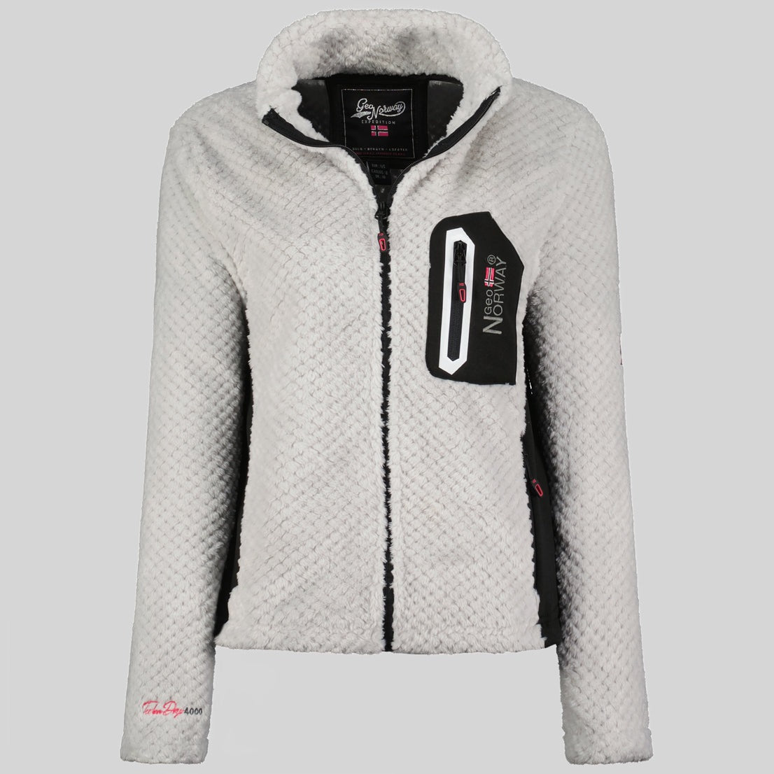 geographical-norway-thai-fleecejacke-damen-hellgrau-print image 1