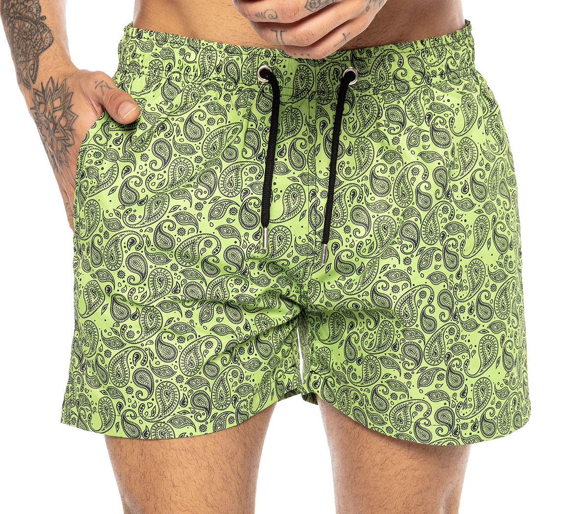redbridge-shorts-badehose-herren-gr-n-l-paisley-schnelltrocknend image 1