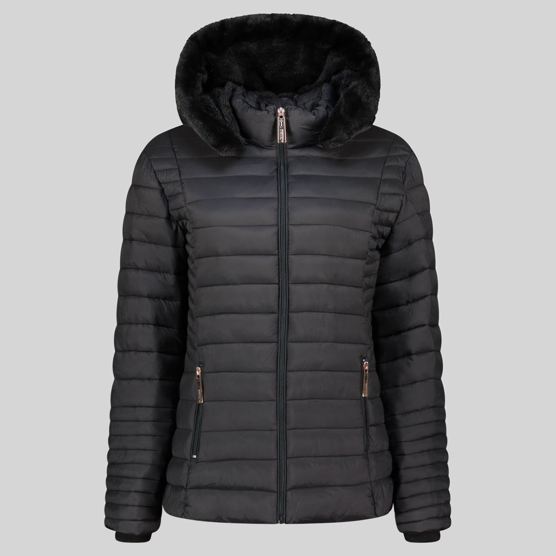 geographical-norway-bumine-damen-steppjacke-schwarz-mit-kapuze image 3
