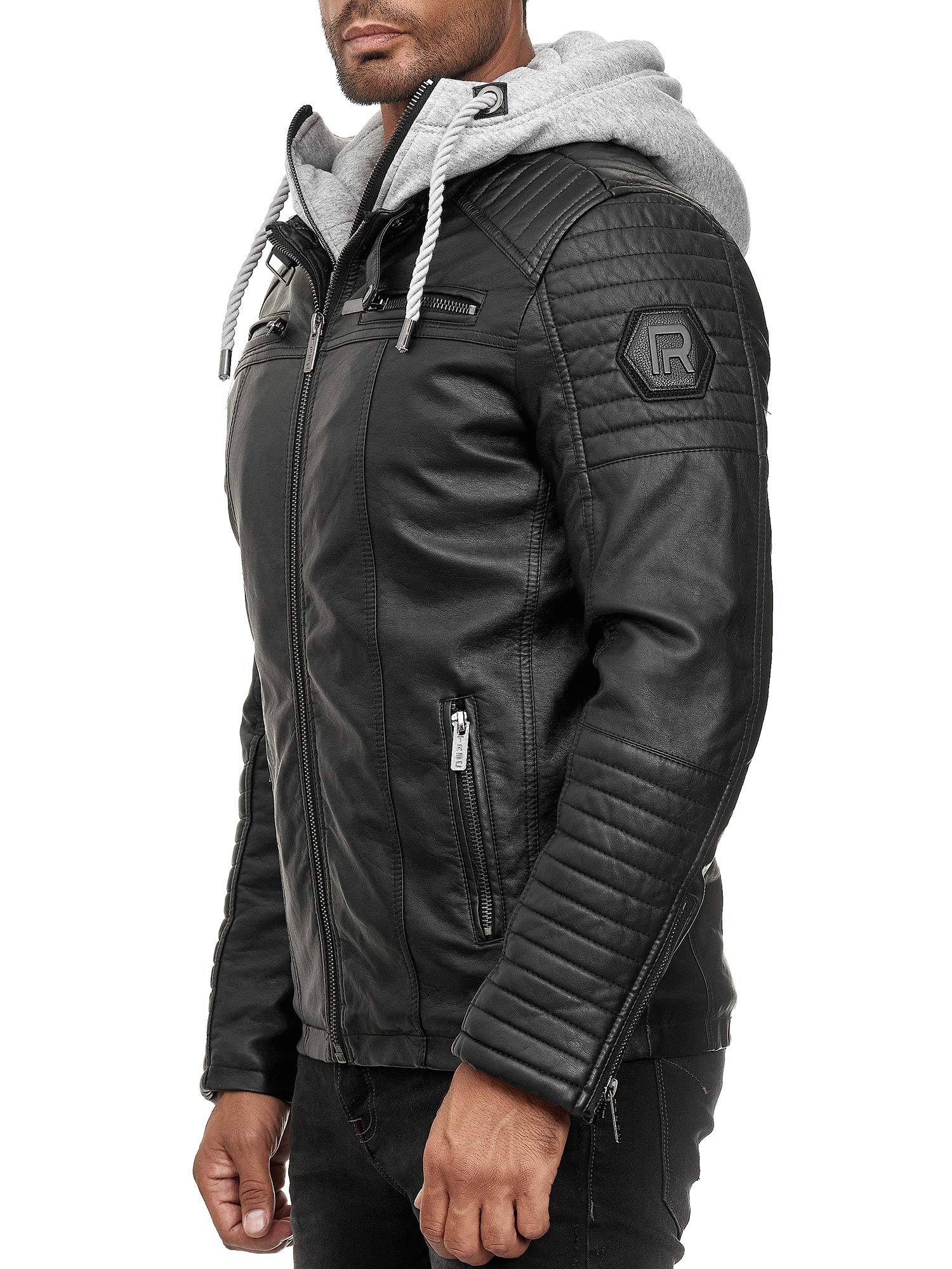 redbridge-bikerjacke-kunstleder-kapuze-schwarz-l image 5