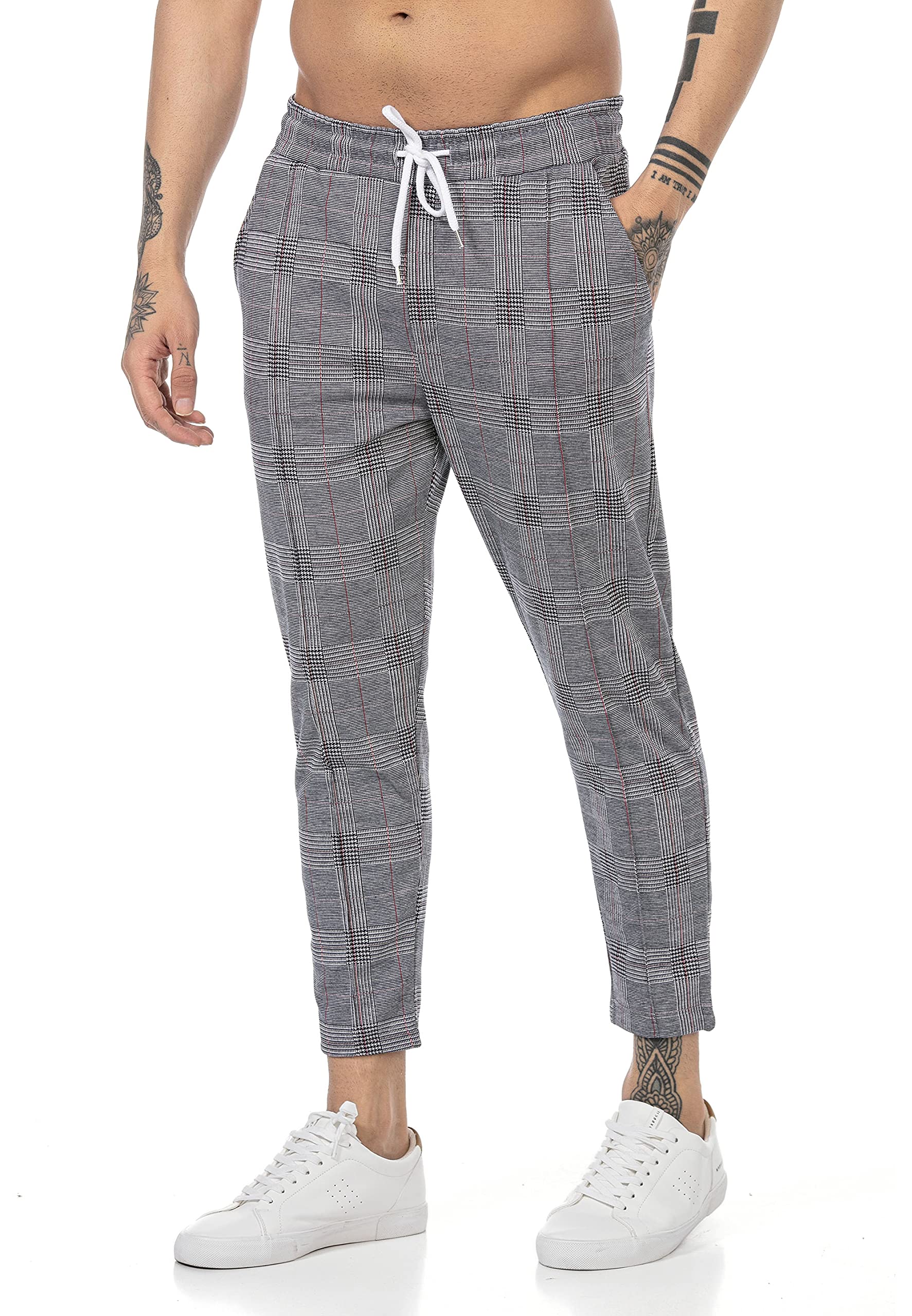 redbridge-hosen-slim-karohose-urban-fit-herren-chino-blau-karo image 4
