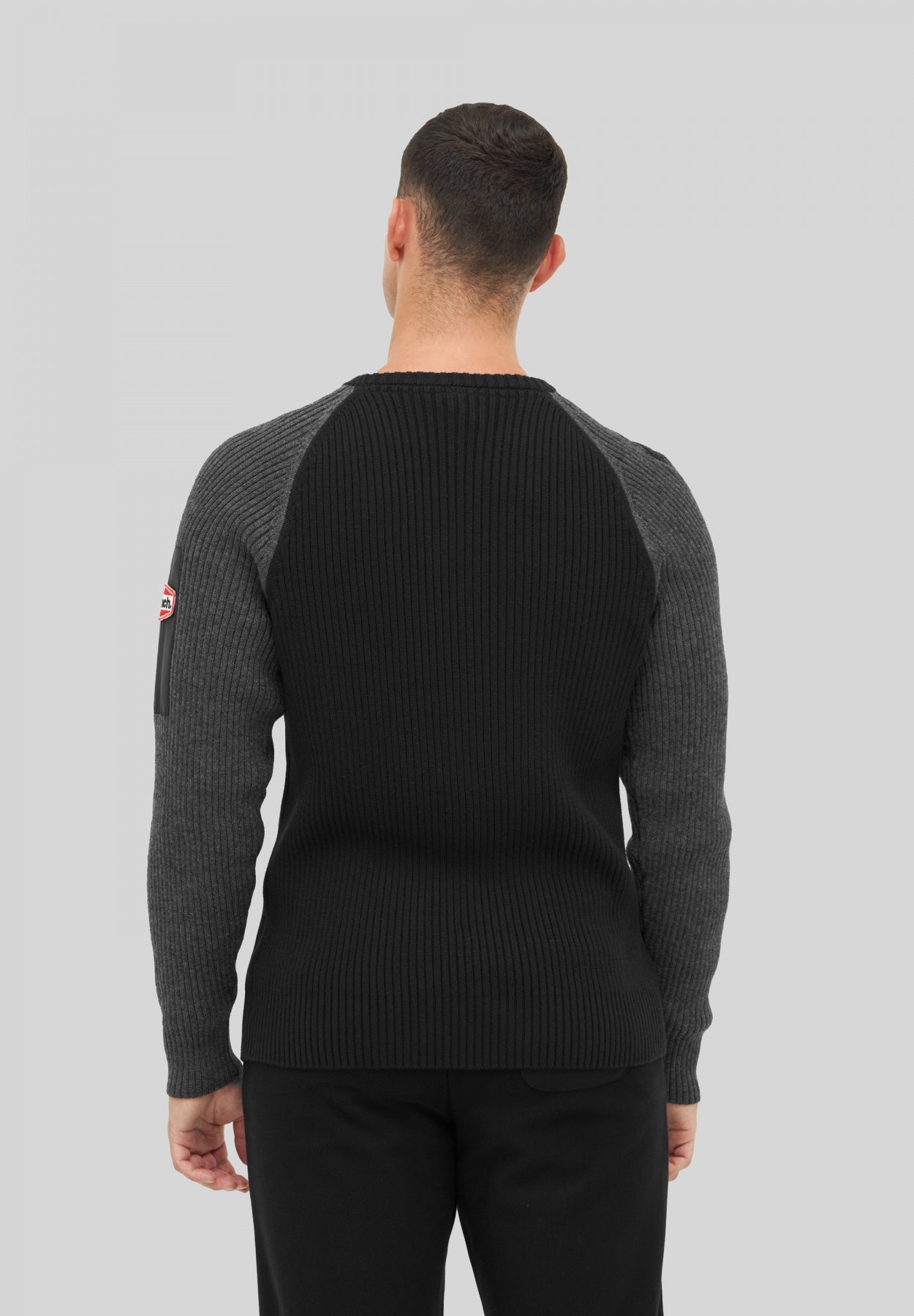 bench-hadlow-pullover-herren-grey-marl-rippstrick-rundhals image 3