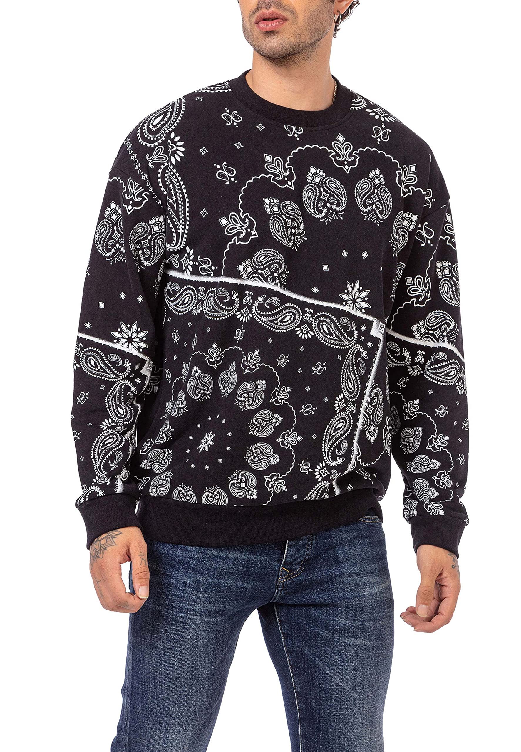 redbridge-pullover-sweatshirt-paisley-gr-e-l-schwarz image 1