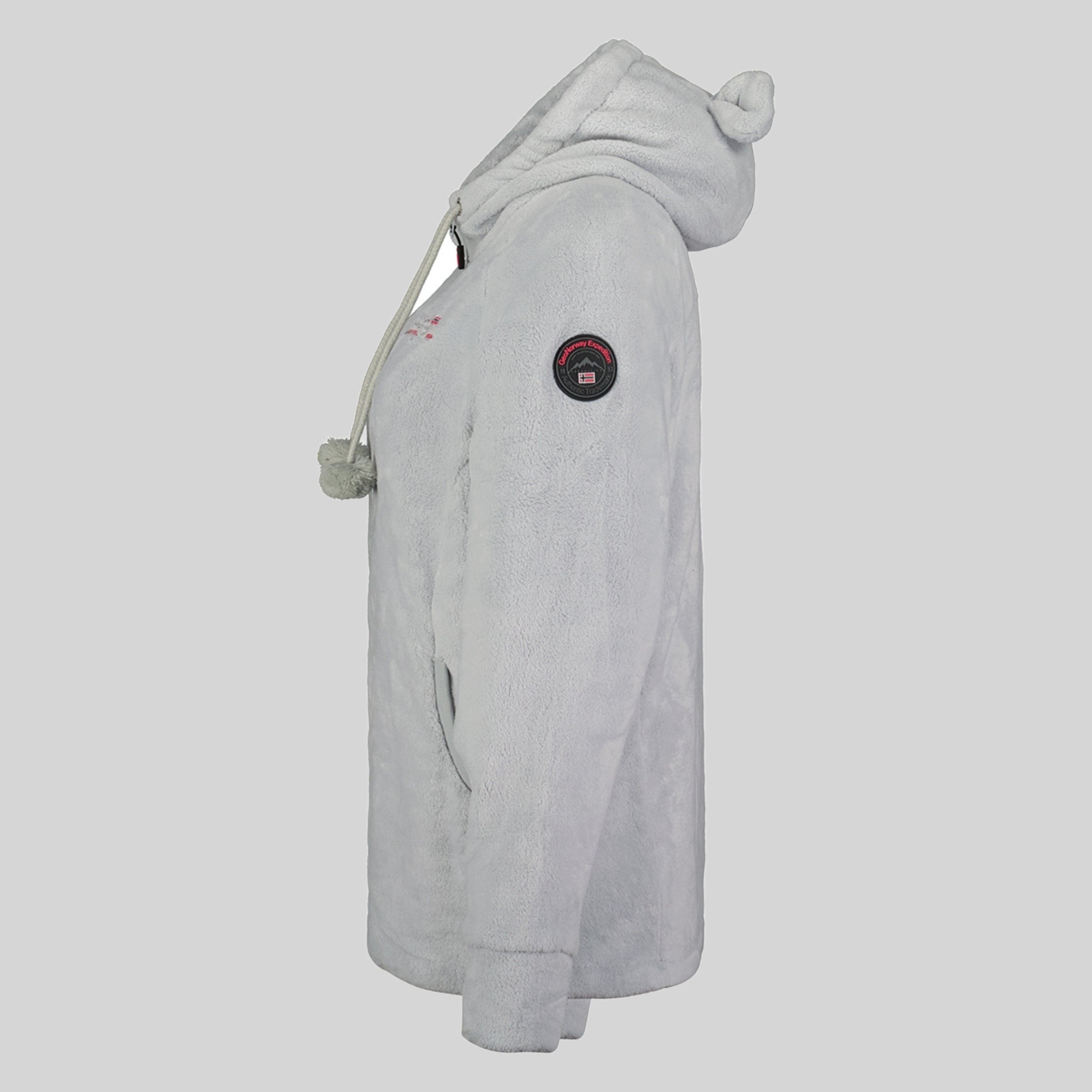 geographical-norway-tilda-damen-fleecejacke-hellgrau-mit-kapuze image 4