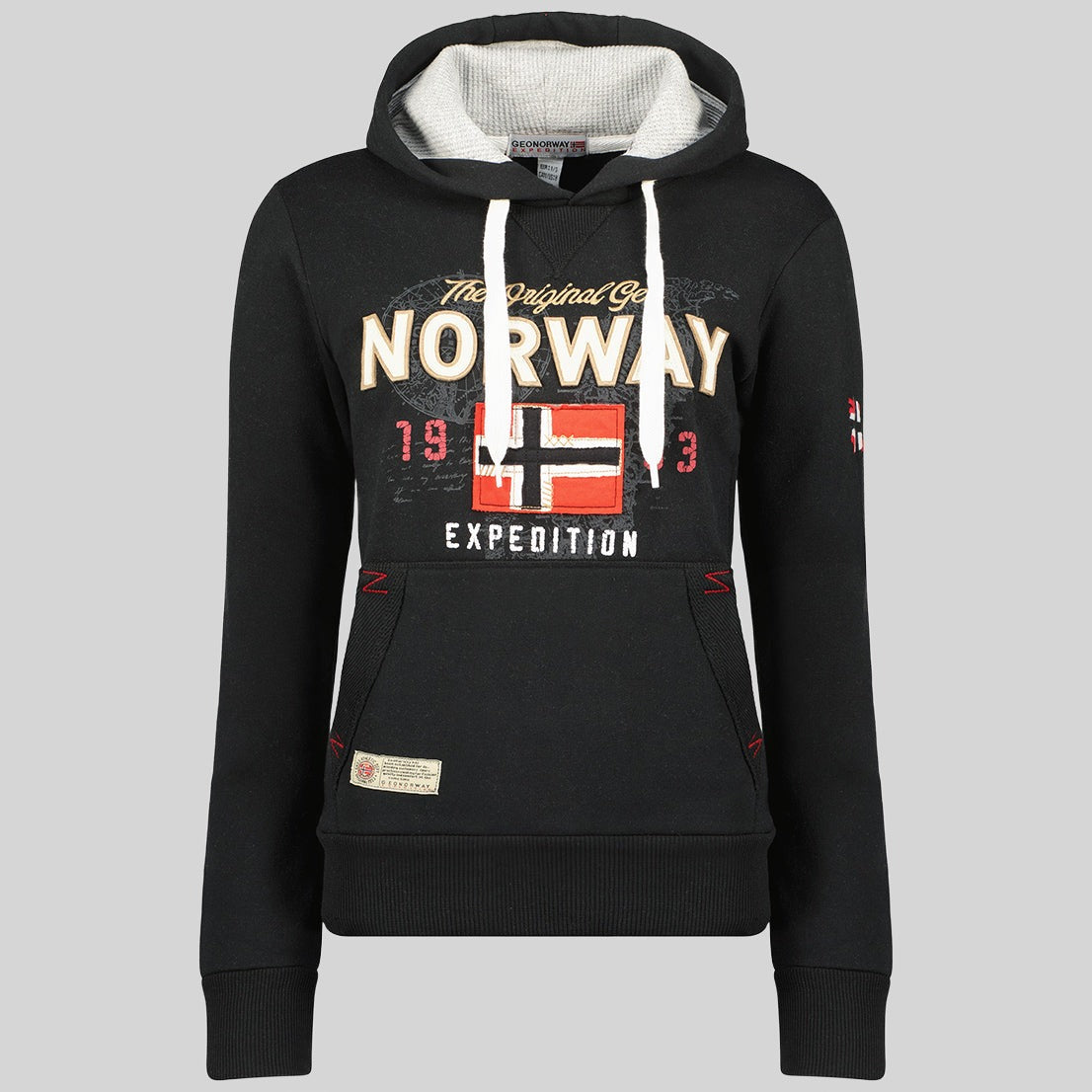 geographical-norway-guitre-damen-hoodie-sweatshirt-schwarz-print image 1