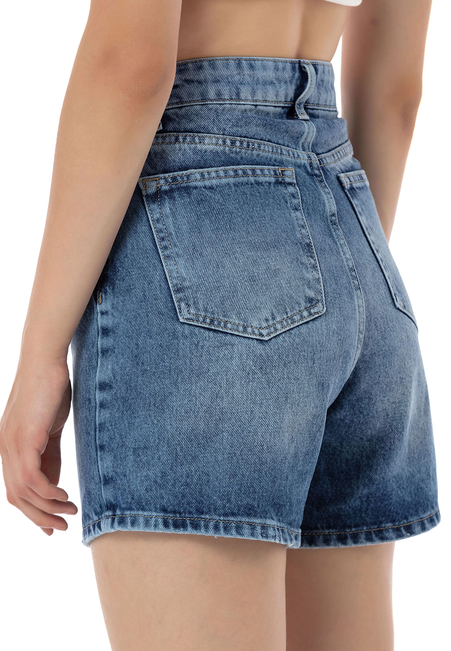 redbridge-shorts-damen-jeansshorts-high-waist-w28-blau image 4