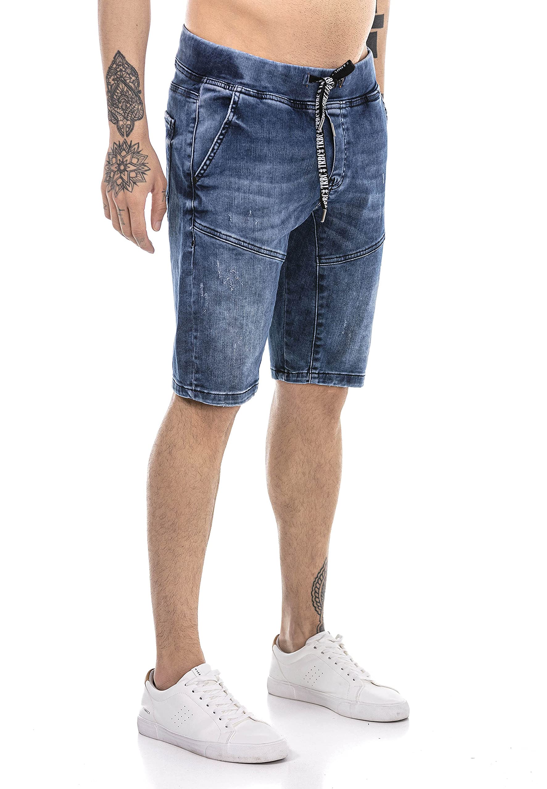 redbridge-shorts-used-look-jeansshorts-weicher-bund image 3