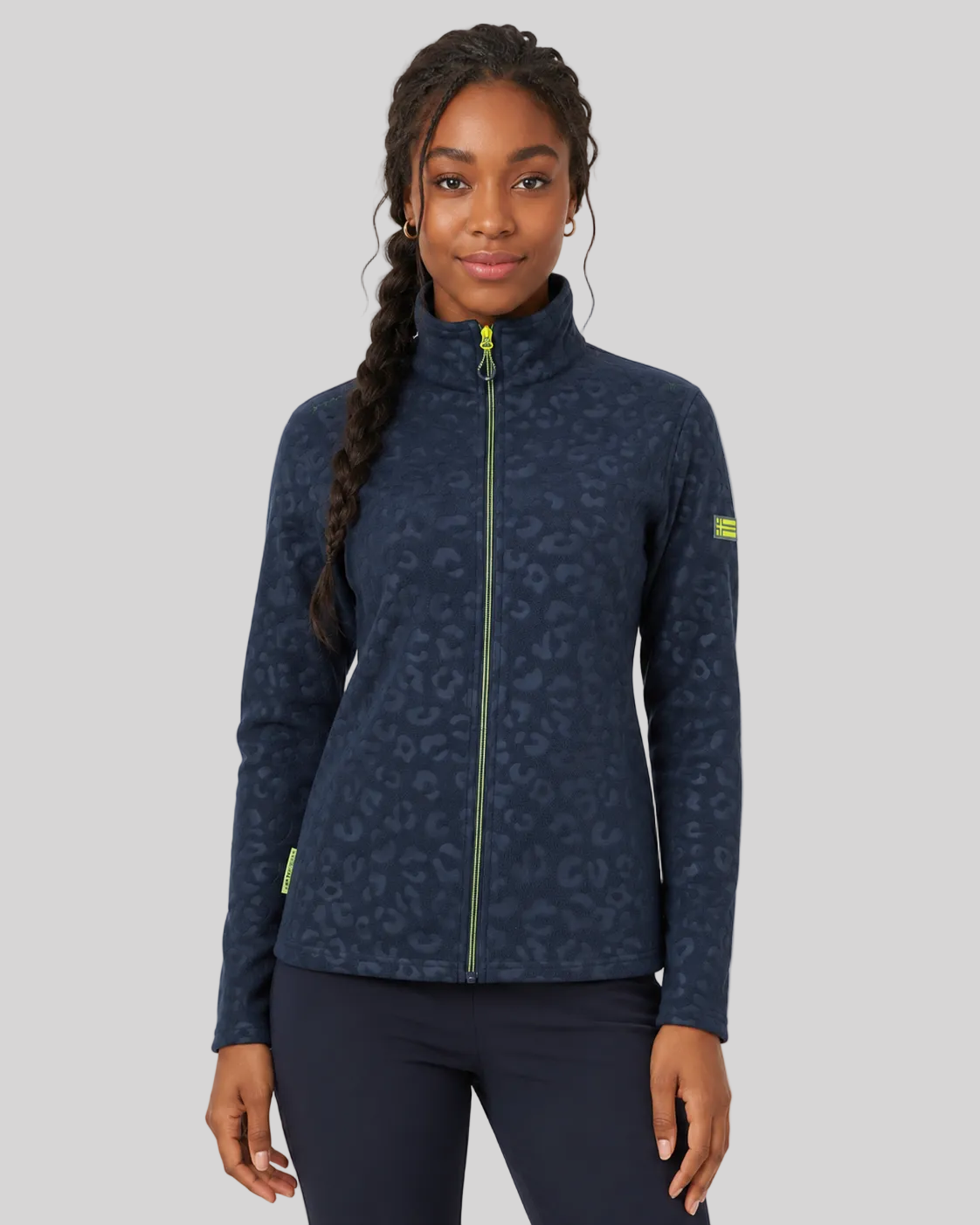 geographical-norway-uminie-fleecejacke-damen-marine-leopard-fleece image 1