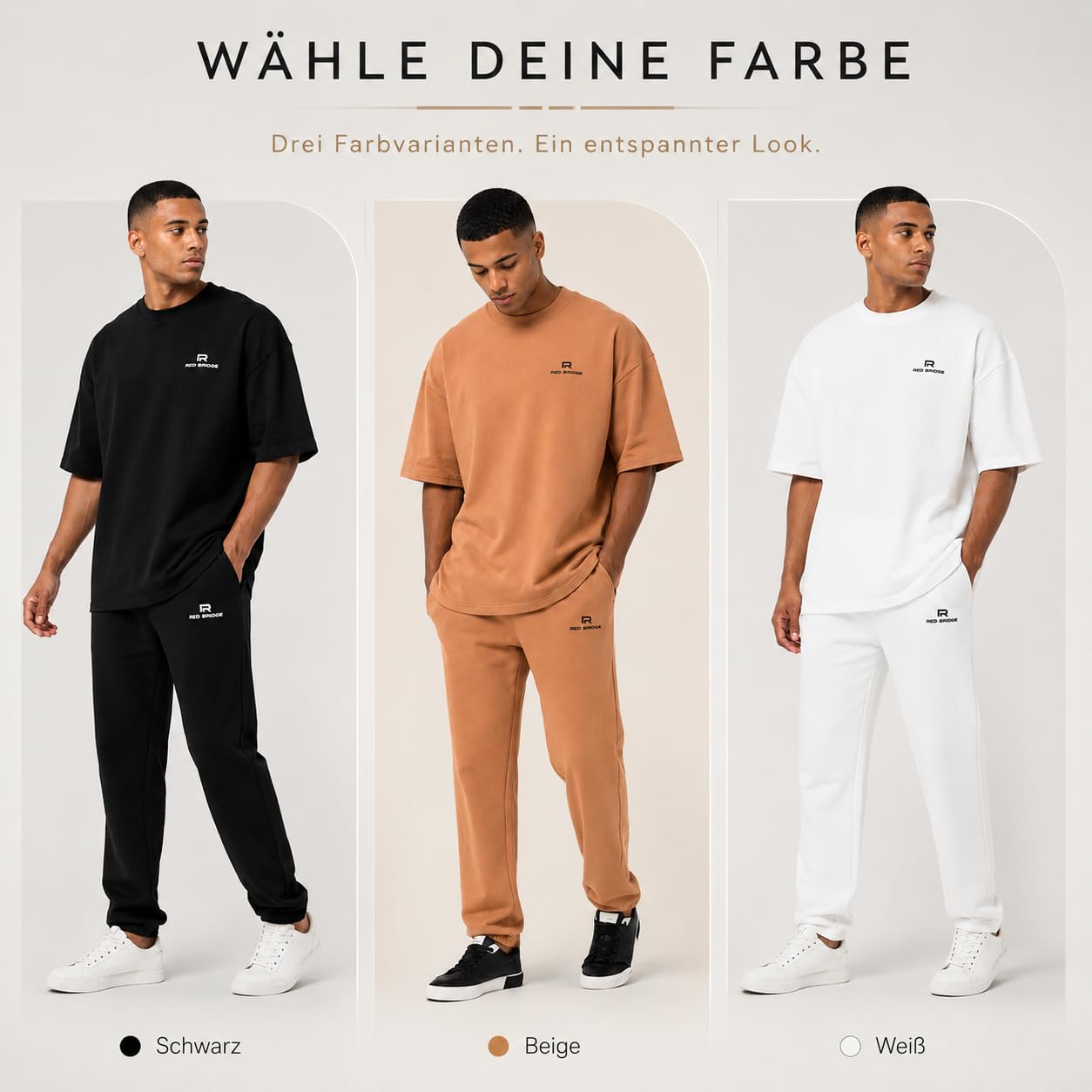 redbridge-jogginganzug-herren-set-schwarz-t-shirt-hose-basic image 6