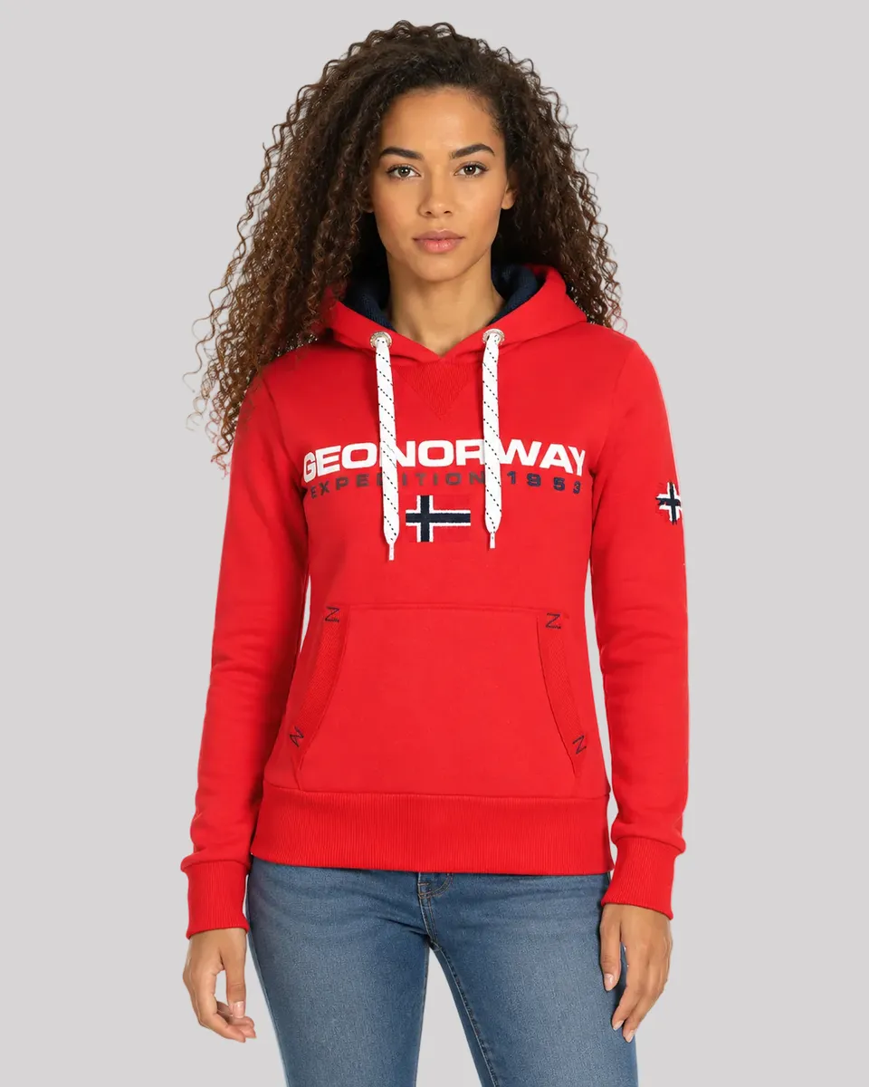 geographical-norway-goliver-sweatshirt-damen-mit-kapuze-rot image 1