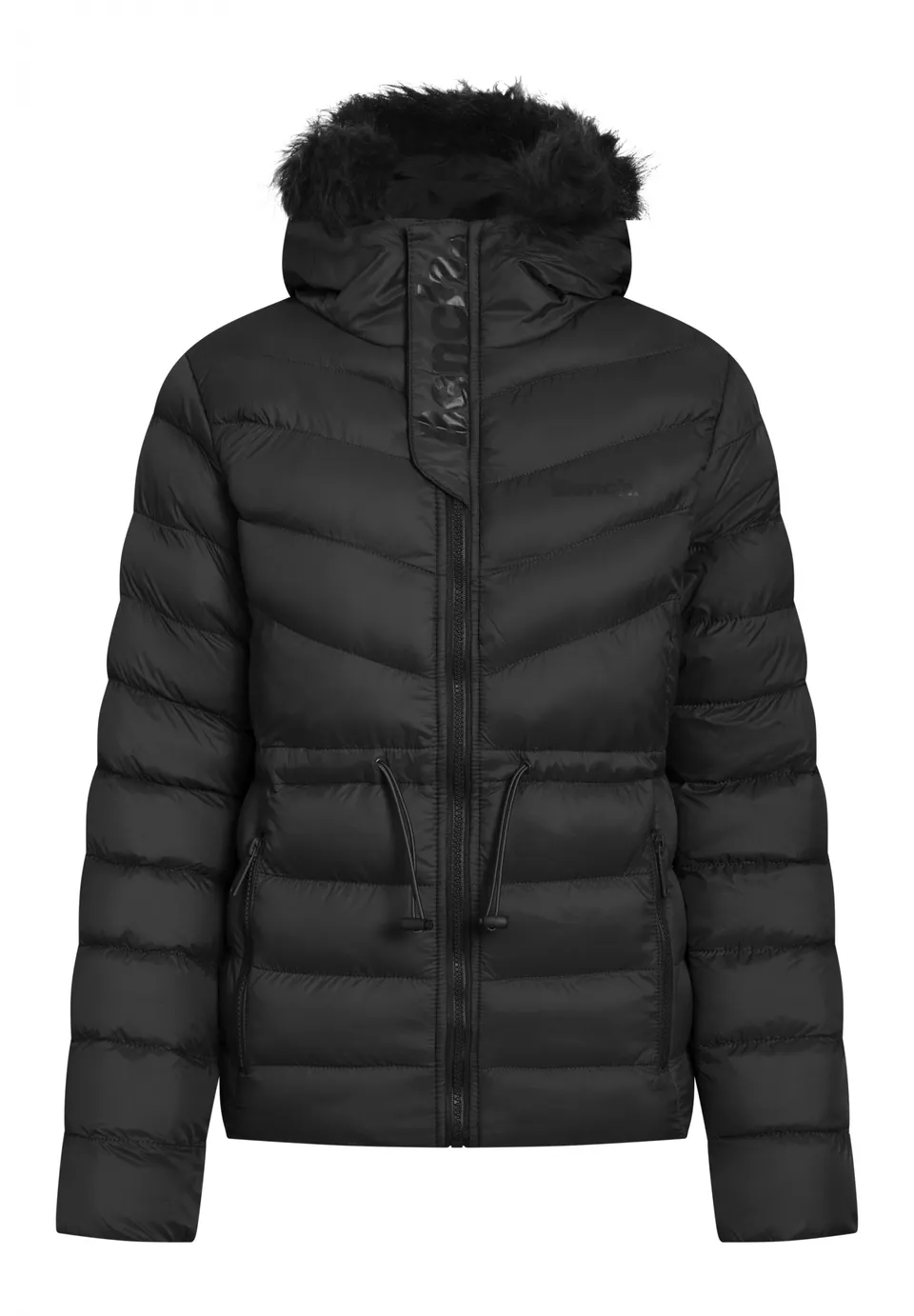 bench-inken-pufferjacke-damen-schwarz-mit-fellkapuze image 1