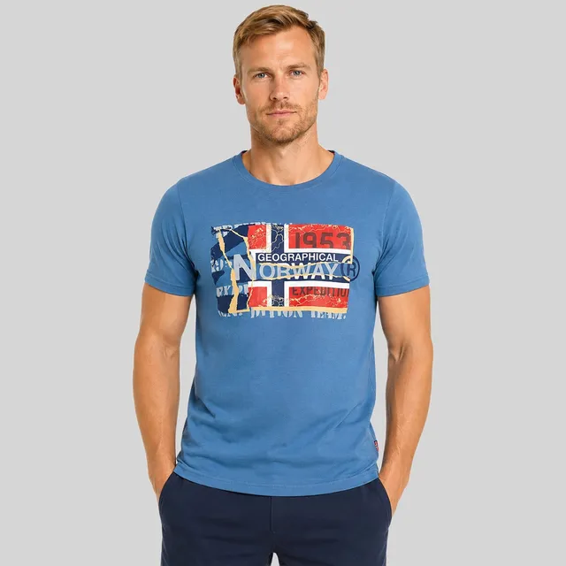 geographical-norway-jaytorn-t-shirt-herren-blau-baumwolle image 1