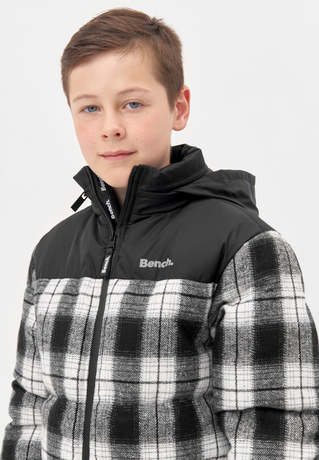 bench-lumberg-winterjacke-jungen-black-white-check-karo image 4