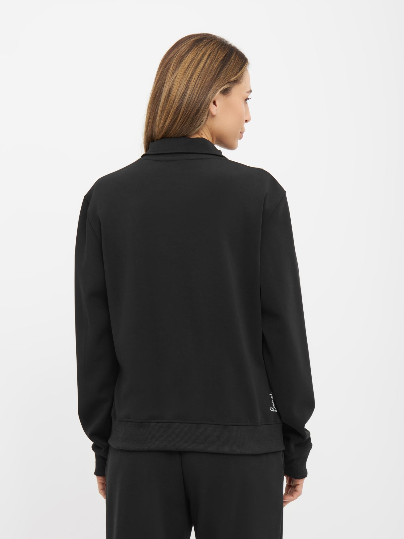 bench-ancona-damen-sweatjacke-black-modal-stehkragen image 3