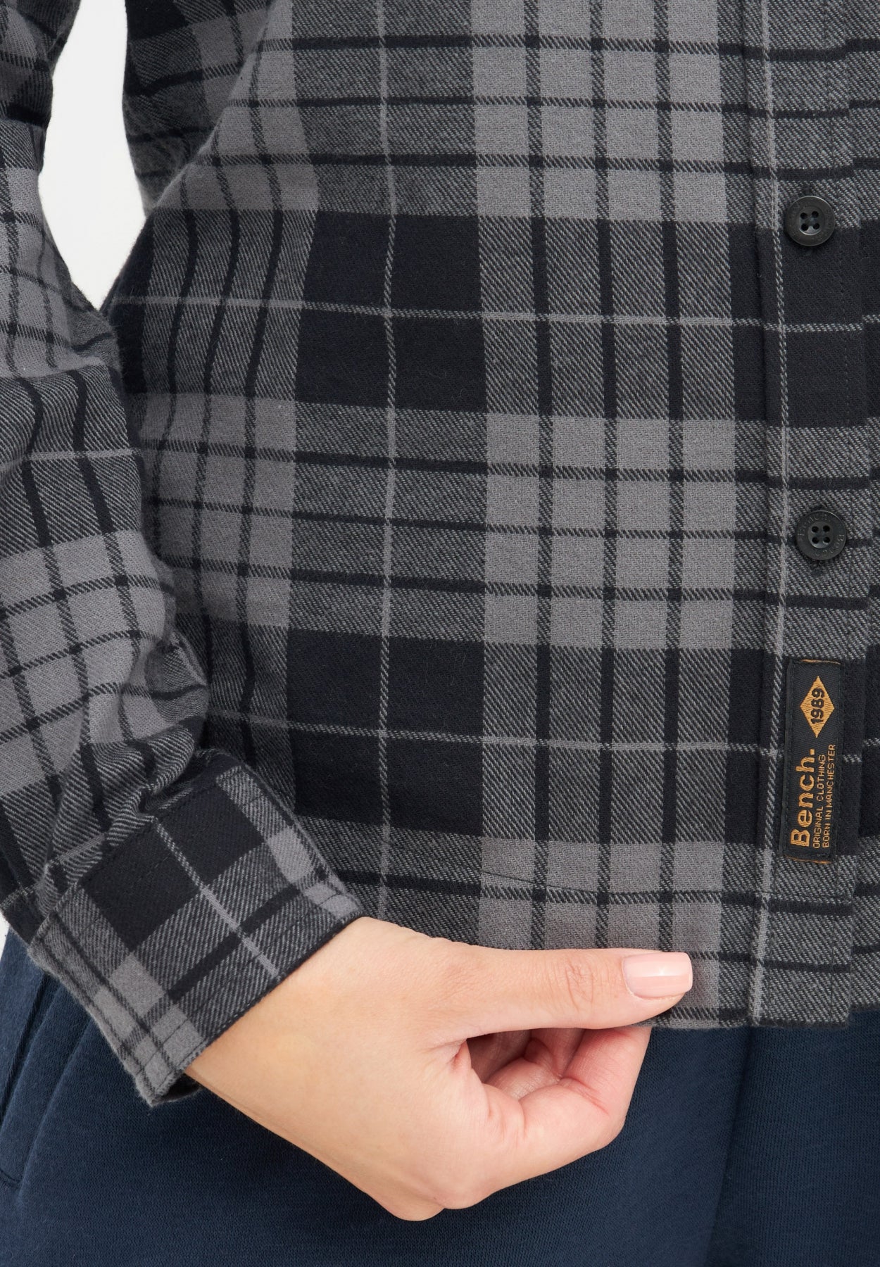 bench-carlowly-flanellbluse-damen-black-baumwolle image 4