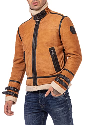 redbridge-fliegerjacke-herren-echtleder-winterjacke-kunstpelz-xl image 6