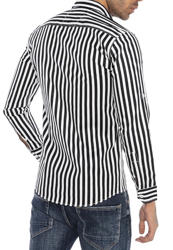 redbridge-hemd-gestreift-langarm-herren-schwarz-gr-l image 5